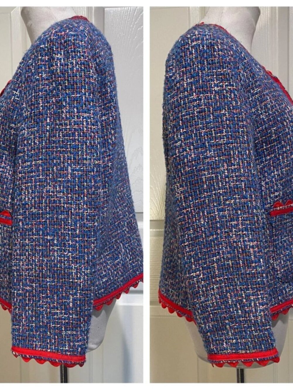 J Crew Lady Jacket in Autumn Blue Tweed 6 - Picture 3 of 7
